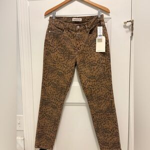 Current/Elliott Amber Leopard Print Straight Leg Jeans